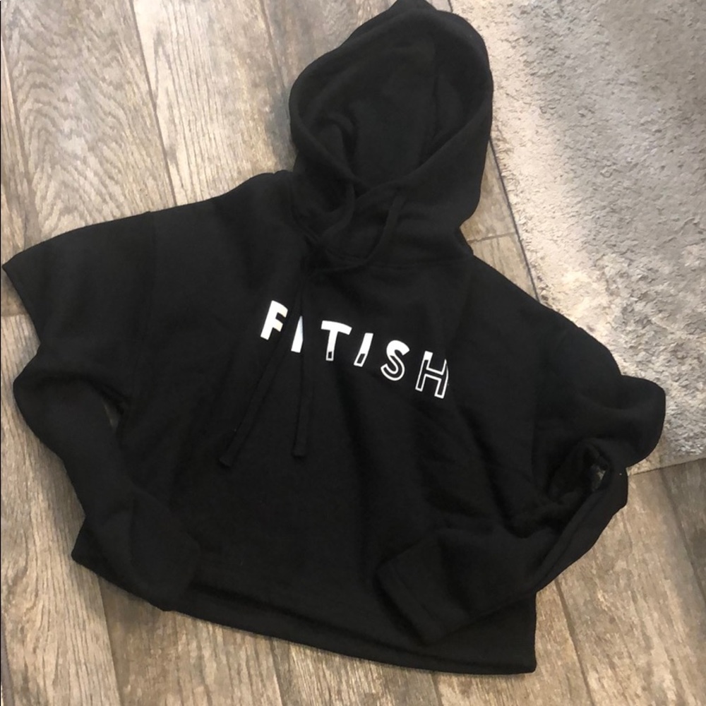 Fitish cropped hoodie with elbow cutouts